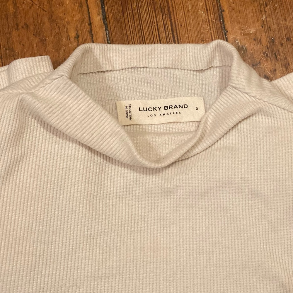 Lucky Brand mock-neck, cream